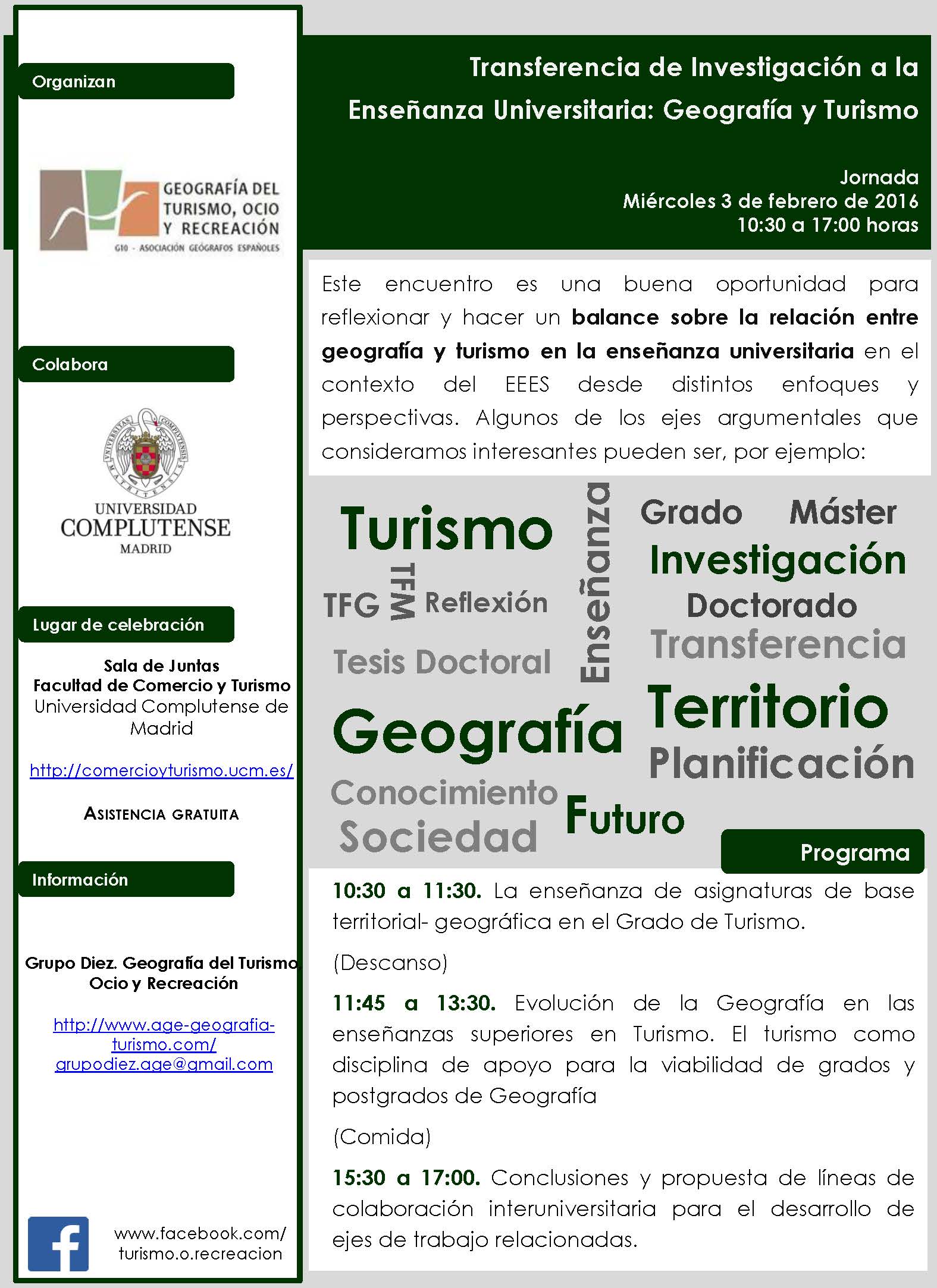 Cartel del Seminario del Grupo de Geografía del Turismo (AGE)